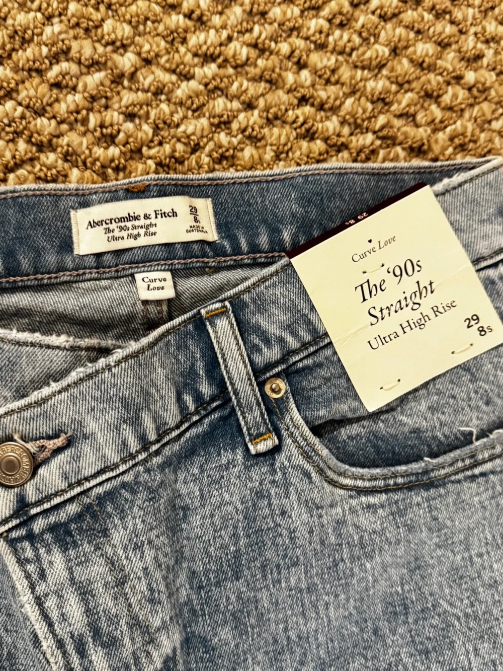 NWT: Abercrombie & Fitch Light Blue Straight Leg Jeans, crossover jeans